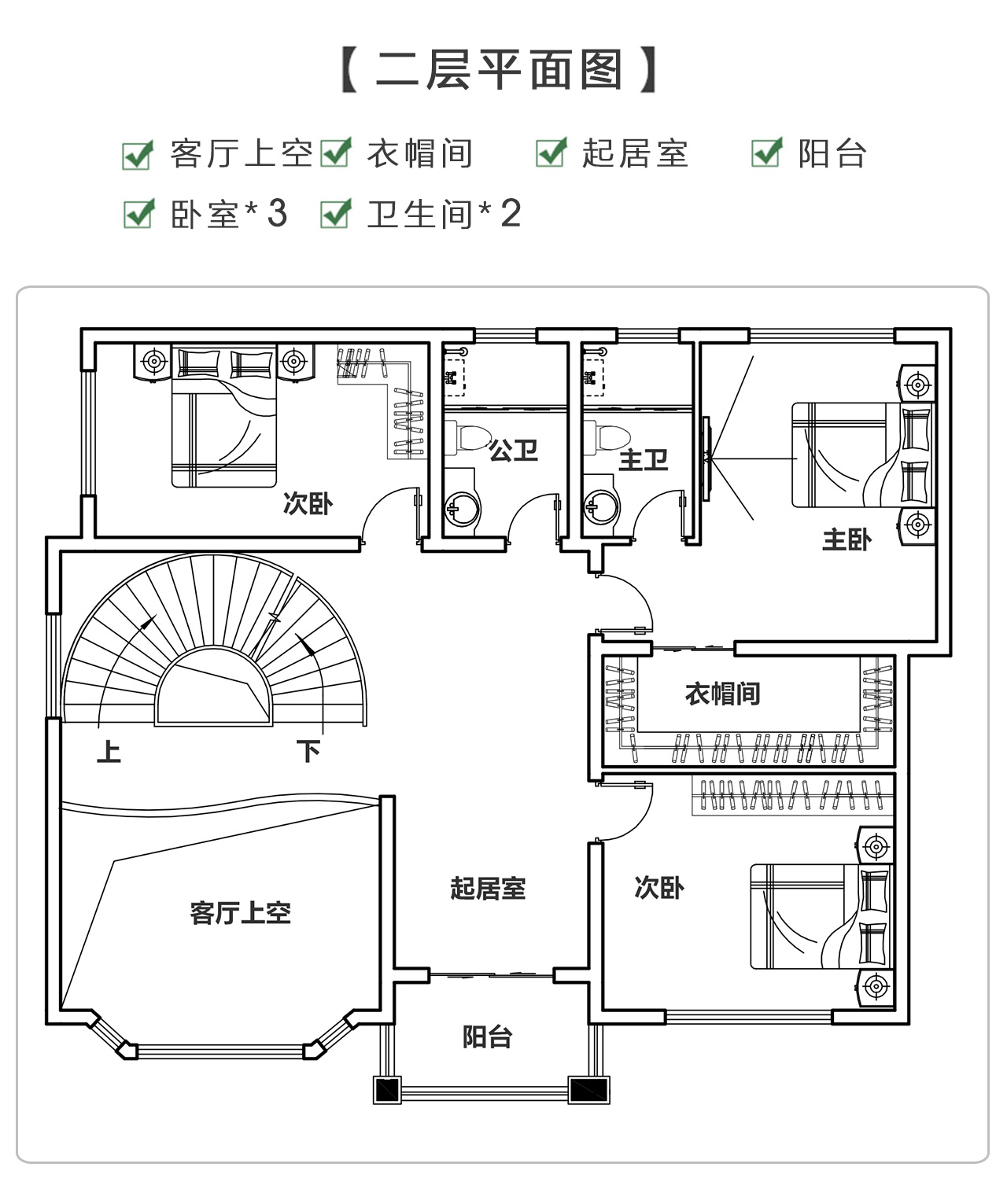 農村帶堂屋的二層別墅設計圖