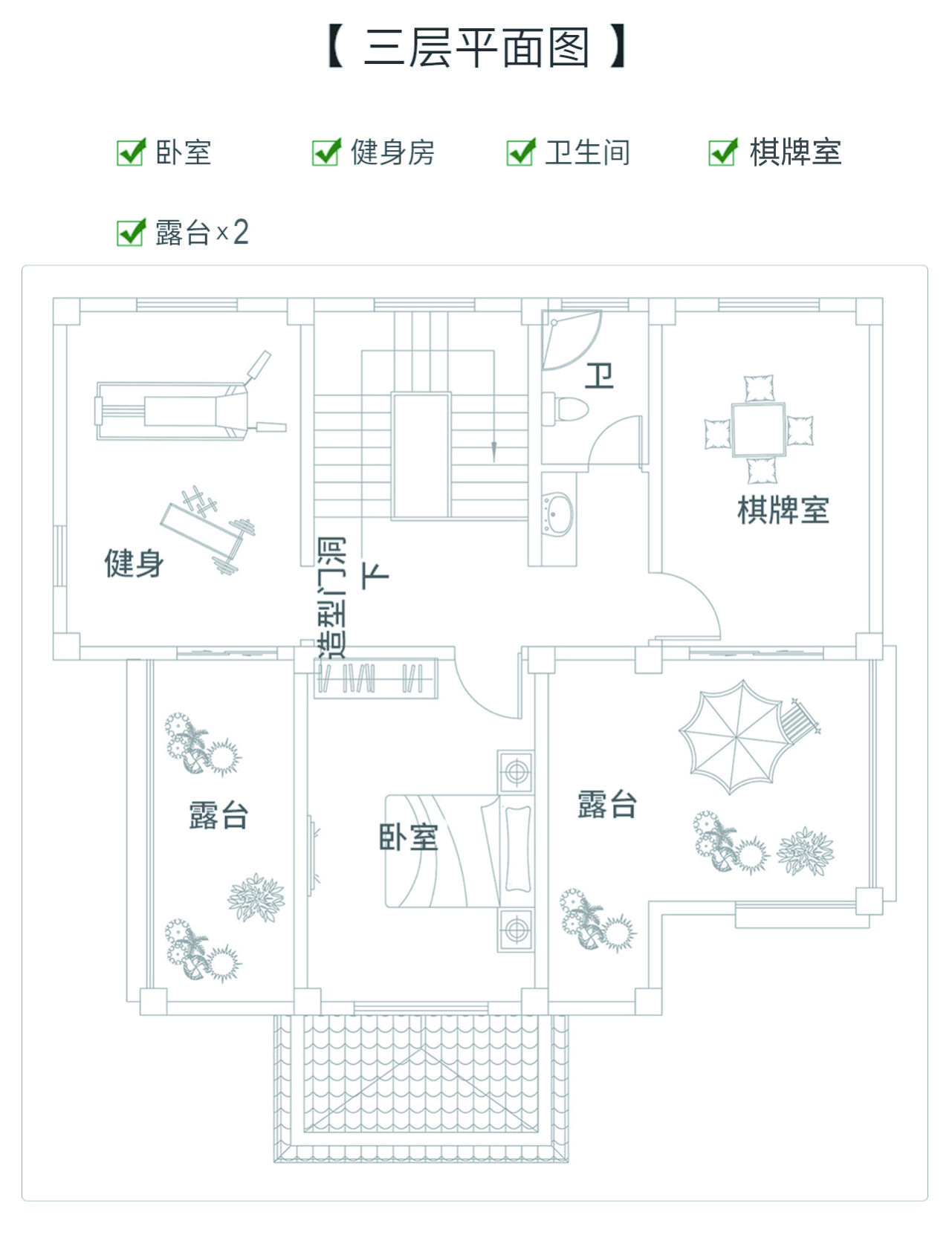 農村自建三層簡單平房設計圖